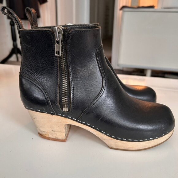 Black Swedish Hasbeens ‘Zip it Emy’ Ankle Boots with Zip Size 8.5 - Picture 10 of 11